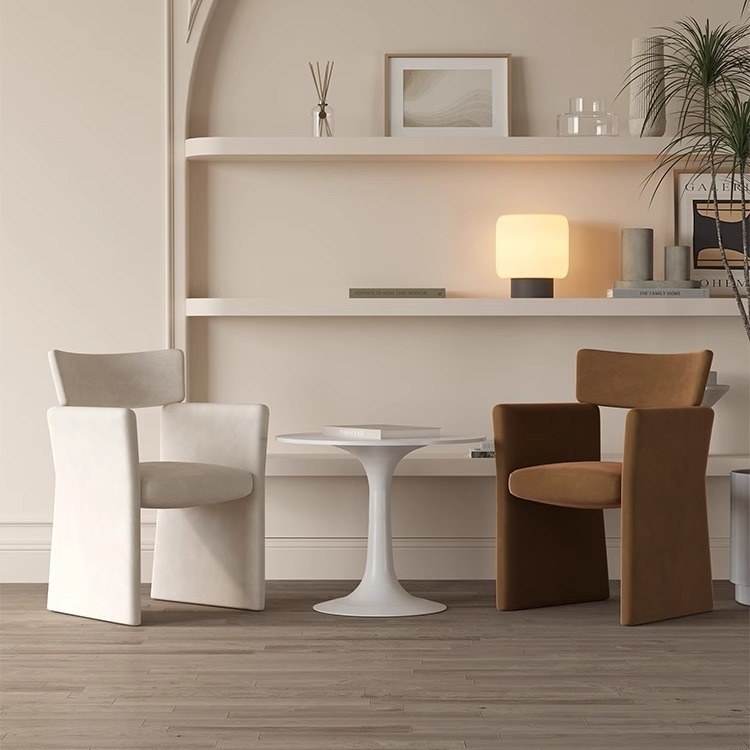 北欧设计师餐椅意式极风沙发单人轻简寂侘一桌洽谈两椅奢休闲接待