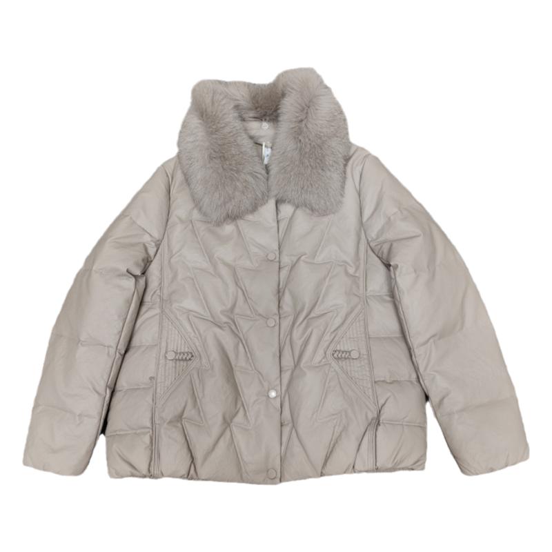 BM310年货推荐皮羽绒服狐狸毛奢华妈妈短款新式风加厚2024冬外套