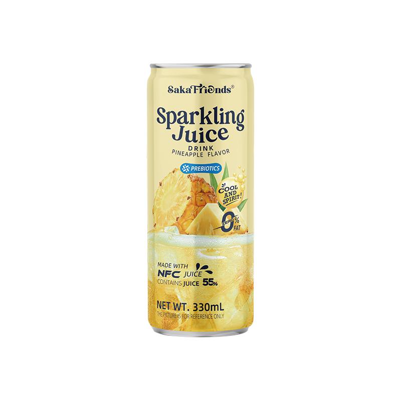 SakaFriends越南进口NFC果汁菠萝味气泡水碳酸饮料汽水果汁饮料