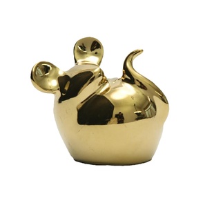 几象集物原创生肖小鼠礼品陶瓷摆件掌中可爱雕塑艺术家居桌面饰品