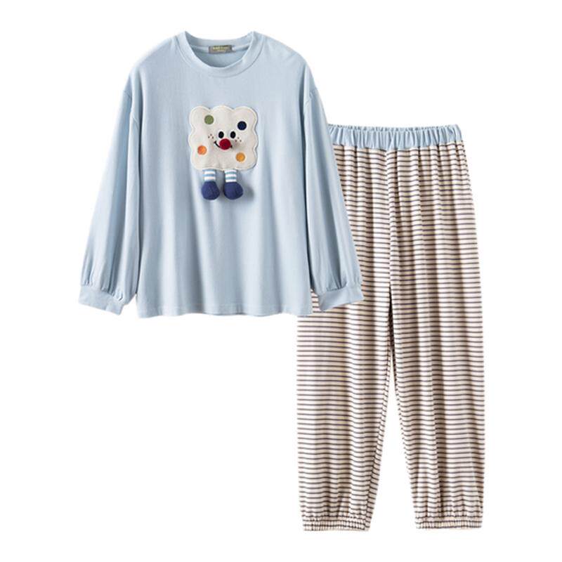 儿童睡衣秋冬款男童女童保暖家居服套装姐弟装