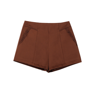 SourceWithU本期劳模 3色万搭花边挺括剪裁早秋A字高腰短裤休闲裤