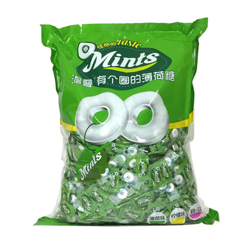 澹叠有个圈的薄荷糖 5斤餐厅酒店企业清凉强劲饭店清口压片糖果