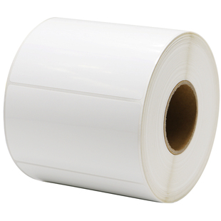 亮白PET标签60-65*30x35x40x45x50X55x60x80防水固定资产耐高温条形码碳带机条码纸打码打印机可定做不干胶