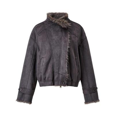 颜域皮毛一体保暖羊剪绒外套