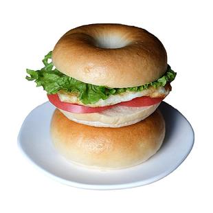 低脂轻卡手作坊贝果全麦面包无糖精无油轻食饱腹健康商用三明治