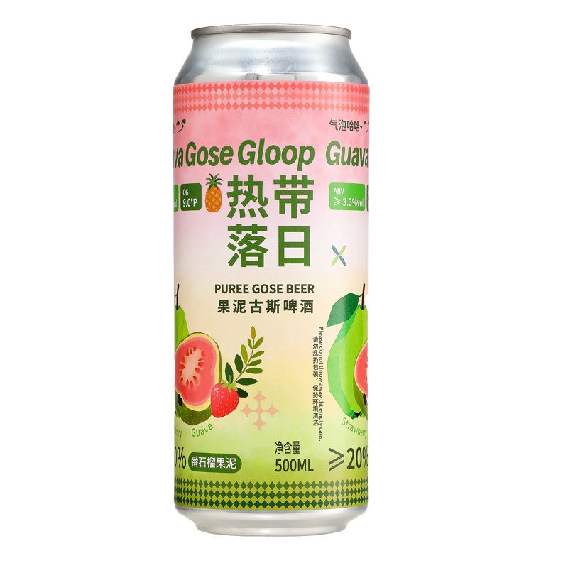 果泥啤酒精酿果酒微醺芭乐果啤