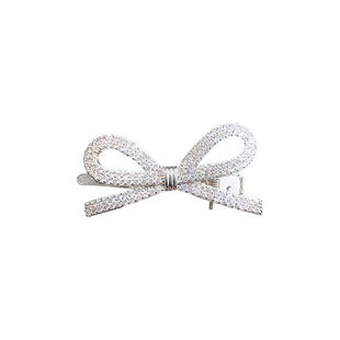 爆闪水钻蝴蝶结发夹侧边夹金属鸭嘴夹少女刘海发卡网红夹子头饰品