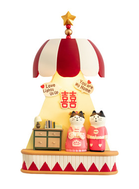 婚房喜字墙饰感应壁灯盲盒展示架