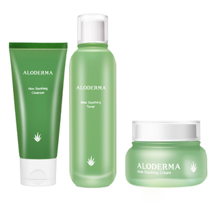 瑷露德玛芦荟舒润洁面水乳修护霜精华修护易敏泛红肌肤舒缓护肤套