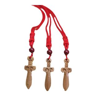 纯手工小桃木剑刀斧吊坠婴儿童宝宝小孩红绳项链男女挂件随身携带