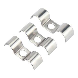 加厚304不锈钢P型单边管卡半边码单孔骑马卡仪表管卡双管扣水管夹