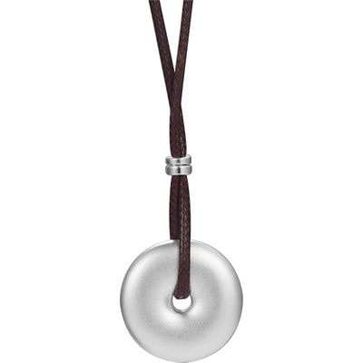 999纯银实心平安扣吊坠情侣项链