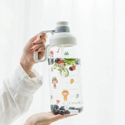 夏季大容量便携水瓶男大人户外高女网红颜杯子吸管水壶水杯值超大