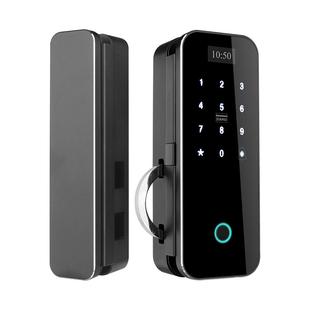 ZUCON办公室玻璃门指纹密码锁商铺推拉平移门电子锁免开孔霸王钩