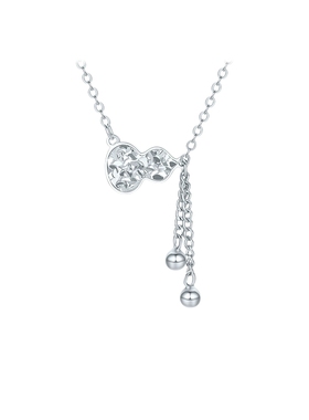 周六福流光葫芦项链女S925银链坠优雅小众圣诞礼物送女友