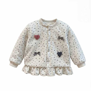 秋冬款女童潮款三层夹棉加厚棉服女宝宝韩版保暖上衣儿童衣服童装