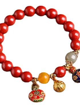 吞金兽本命年天然正品朱砂手串