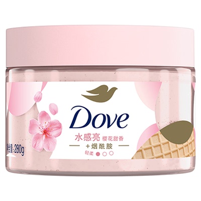 dove多芬身体磨砂膏沐浴油乳霜樱花香保湿改善肌肤去角质官方正品