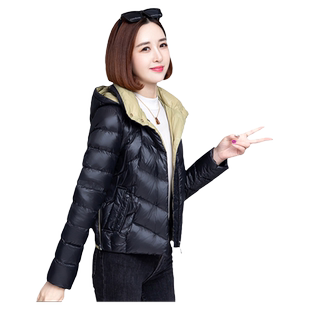 连帽短款棉衣女2023新款羽绒棉服冬季爆款外套冬装亮面免洗小棉袄
