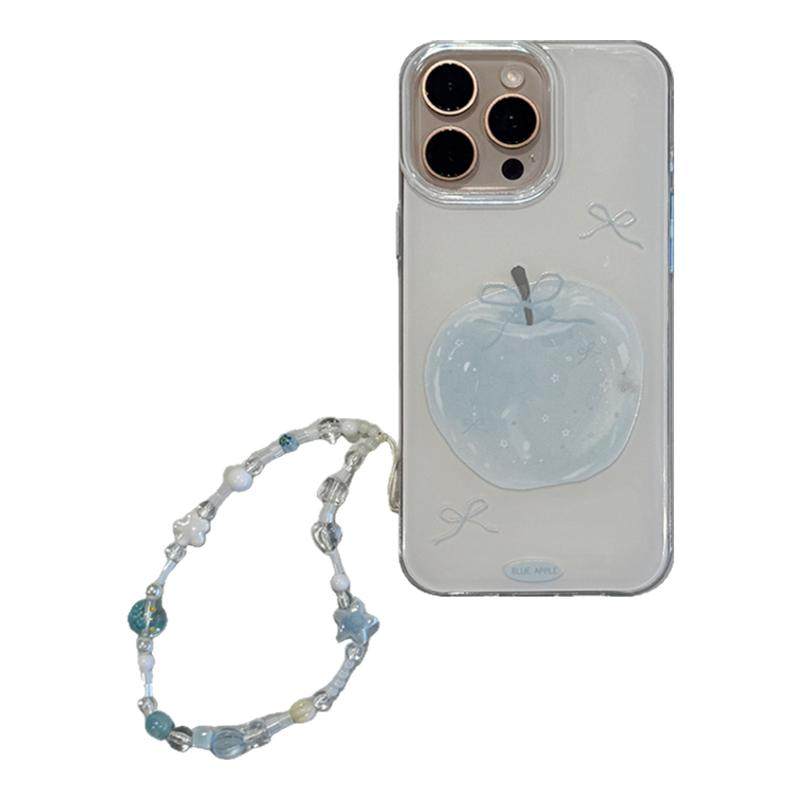 由里公园ins少女清新水晶蓝苹果挂链15适用17pro苹果17ProMax手机壳iPhone16全包17新款14Prom