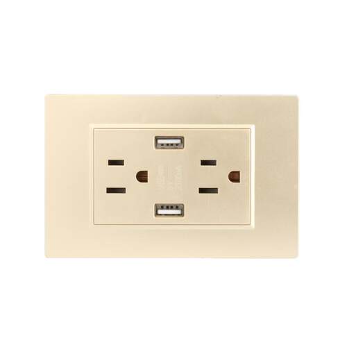 台湾typec充电面板118型美式美标苹果安卓手机墙壁USB电源插座