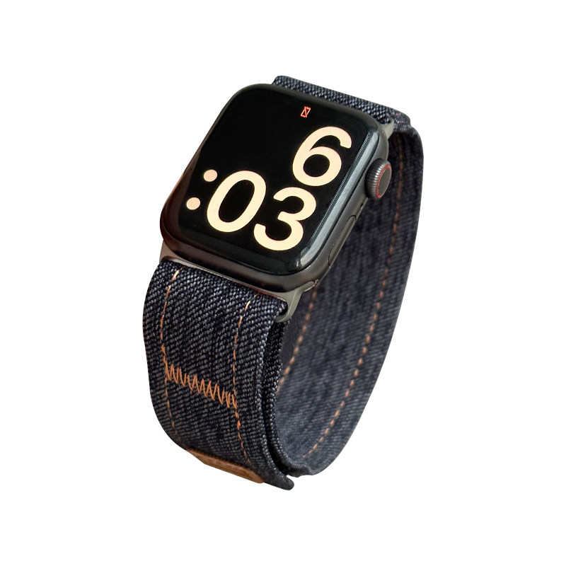 新款牛仔布回环适用iwatch手表带