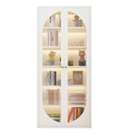 奶油风铁艺书柜玻璃门客厅置物柜简约家用收纳展示柜储物柜落地柜