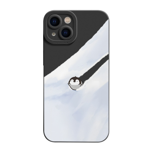 企鹅滑雪iPhone18手机壳苹果15pro max保护14套mini男女6全包17有趣se3防摔7/8plus个性13创意12搞怪16新款xr