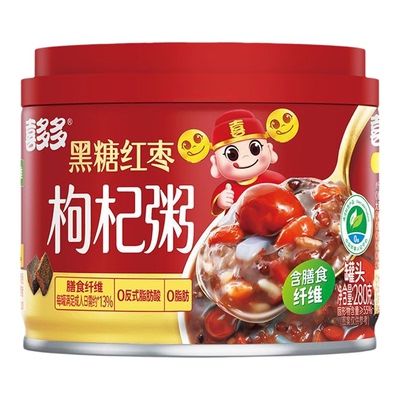 【喜多多】黑糖红枣枸杞粥280g低脂营养早餐即食罐头代餐抗饿整箱