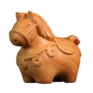 天然崖柏木雕福马招财生肖马手把件马到成功创意生肖马年转运礼物