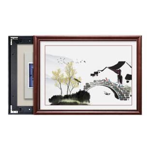 新中式电表箱遮挡装饰画免打孔家用遮盖配电箱电闸盒餐厅水墨挂画