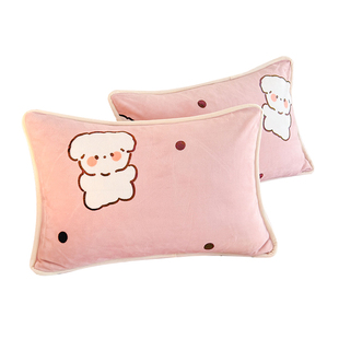 像被阳光轻吻 | 牛奶绒枕套珊瑚绒毛绒加绒法兰绒枕头套装一对装