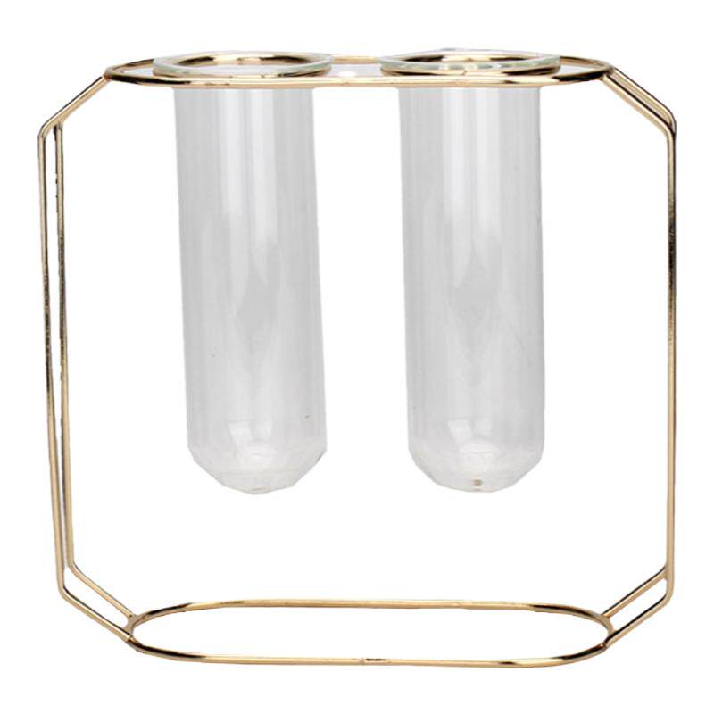 轻奢风金色铁艺试管组合插花器