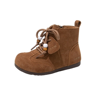 FVM女童鞋子儿童马丁短靴子2026新款秋冬季女宝二棉皮靴加绒冬鞋