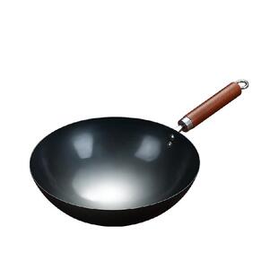 章丘炒菜锅铁锅老式家用无涂层不粘锅燃气灶适用轻便炒锅