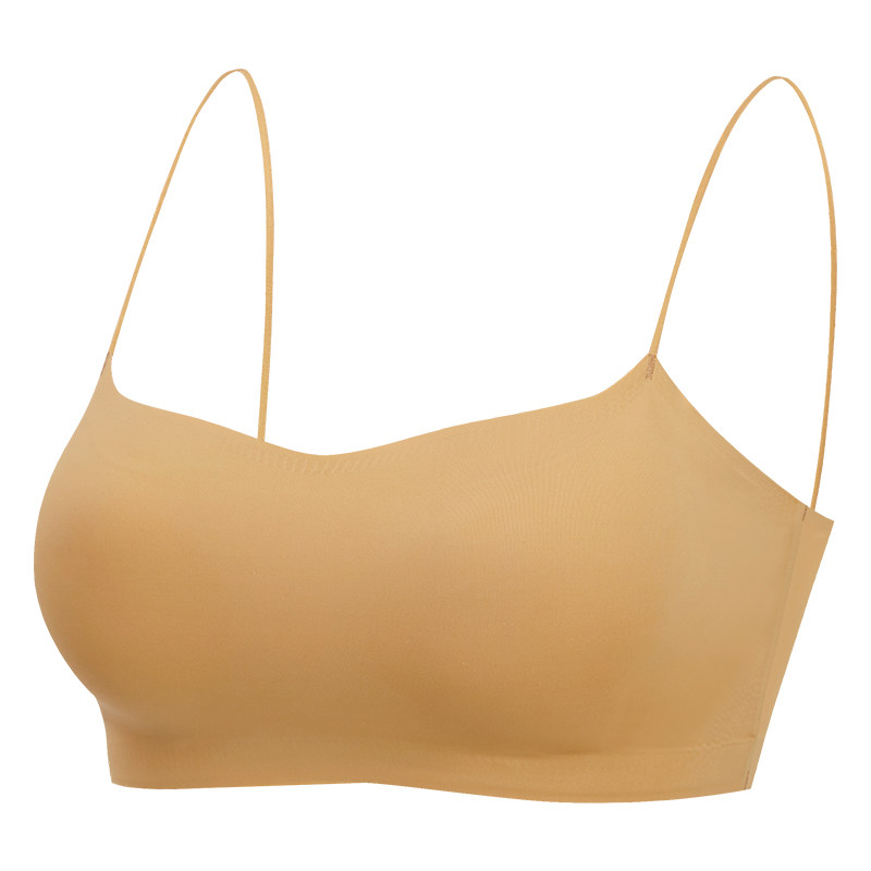 无痕内衣女无钢圈小胸聚拢收副乳防下垂吊带睡眠美背少女文胸薄款