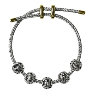 pandora潘多拉925银diy字母串珠手链时尚潮情人节礼物赠编织手绳