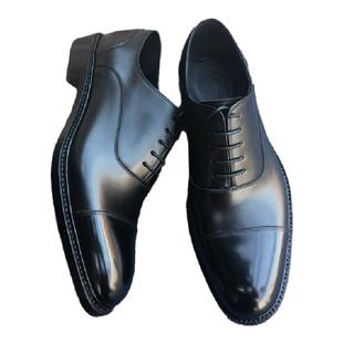 纯手工正装系带牛皮男鞋圆头简约商务经典三接头真皮底定制牛津鞋