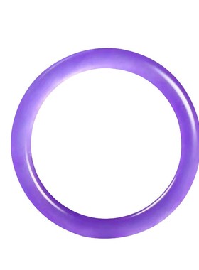 新疆冰透紫罗兰色金丝玉旺夫圆条手镯美人镯玉手镯气质百搭款