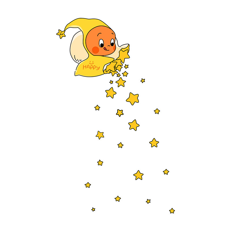 星星人装饰贴洗手间磨砂玻璃贴纸