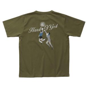 十贰码Leredita马拉多纳上帝之手复古宽松口袋210克纯棉短袖T恤