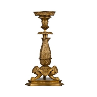 卡斯特兰全铜烛台中古摆件桌面装饰