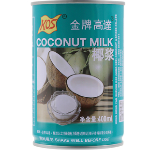 KOS金牌高达浓缩椰浆400ml罐装椰子汁椰奶西米露甜品烘焙专用原料