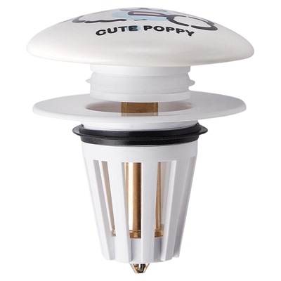 可爱小狗洗脸盆弹跳芯下水器