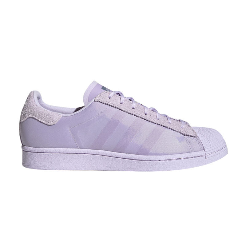 Adidas三叶草紫色贝壳头低帮板鞋