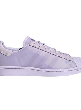 Adidas三叶草紫色贝壳头低帮板鞋