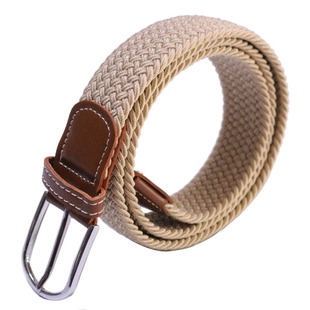 皮带男女帆布腰带青少年针扣松紧编织弹力裤带加长胖大码弹力伸缩