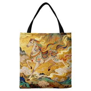 敦煌彩马拉链单肩包环保购物袋帆布包书包手提袋通勤托特包礼品袋