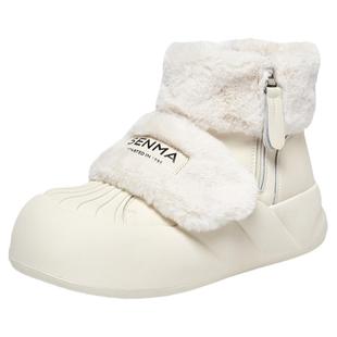 森马女鞋2025新款冬季厚底靴子加绒鞋子加厚高帮鞋棉鞋雪地靴女款